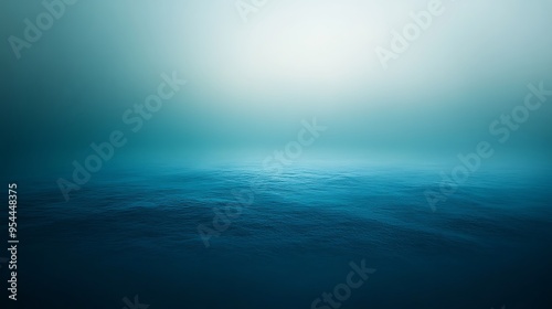 Deep Blue Ocean With Foggy Horizon