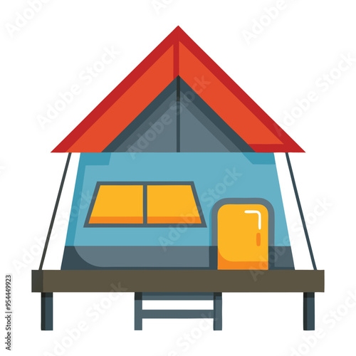 Illustration of Rooftop tent Isolated on white