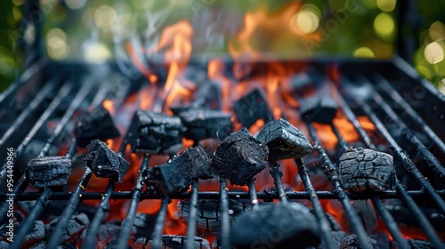 Barbecue Grill: A cooking device for grilling food outdoors, typically powered by charcoal or gas, ideal for preparing delicious meals with a smoky flavor.
 photo