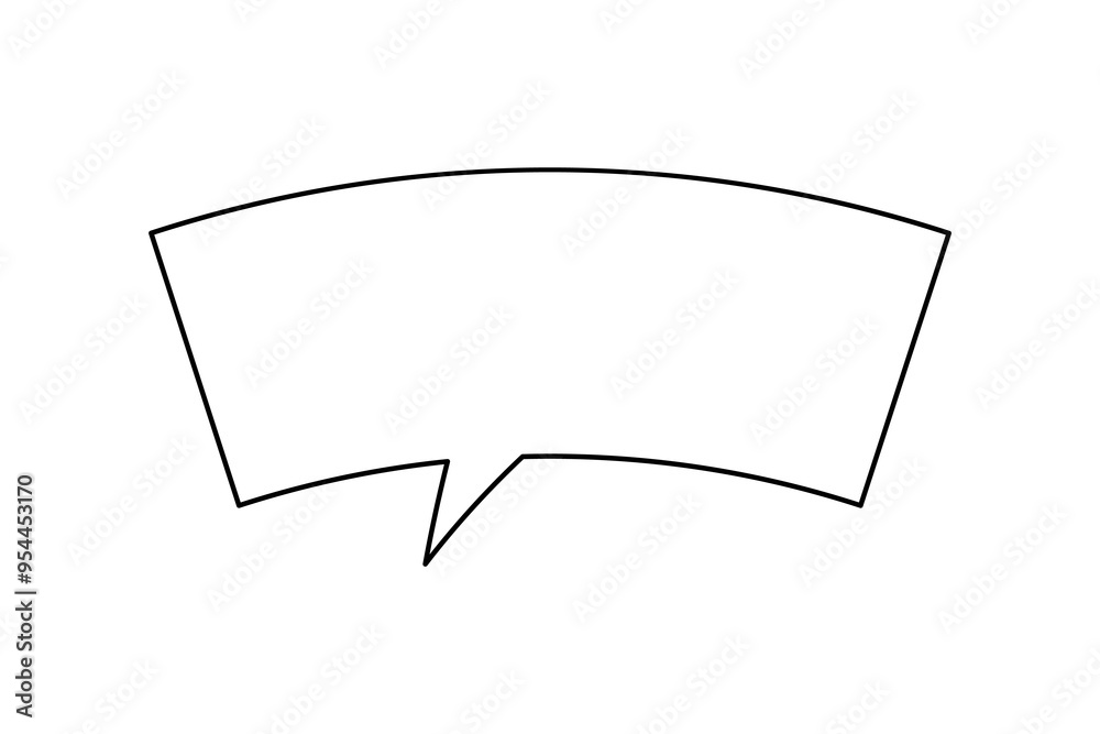 Speech bubble shape continuous one line drawing of isolated outline vector icon Speech bubble shape continuous one line drawing of isolated outline vector icon