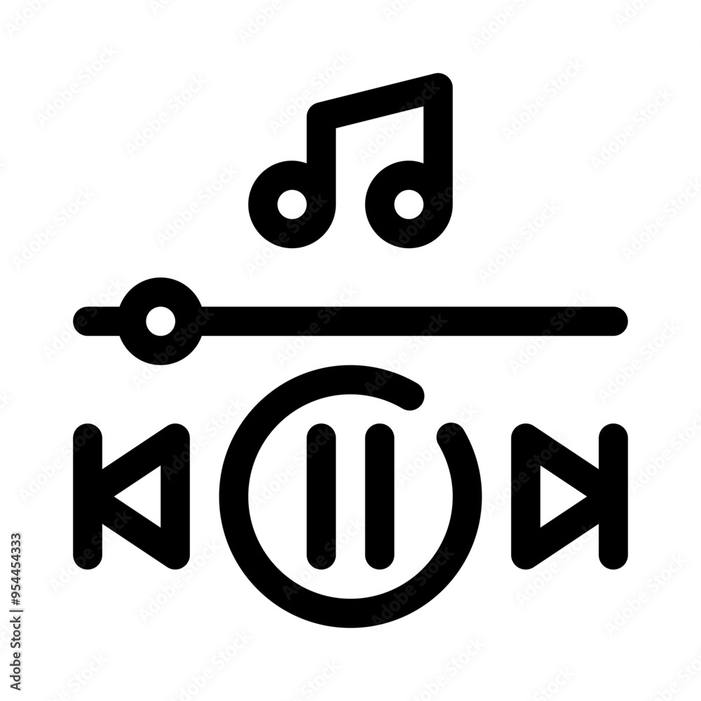 music player line icon