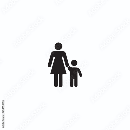 WC vector icon design of woman with kid