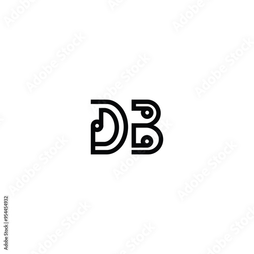 DB monogram logo design letter text name symbol monochrome logotype alphabet character simple logo