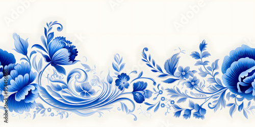 Blue Watercolor Rose on a White Background. Watercolor Blush Pink Rose Clipart with Floral Border and Painted Petals, Perfect for Dusty Rose Wedding Designs. Generative AI