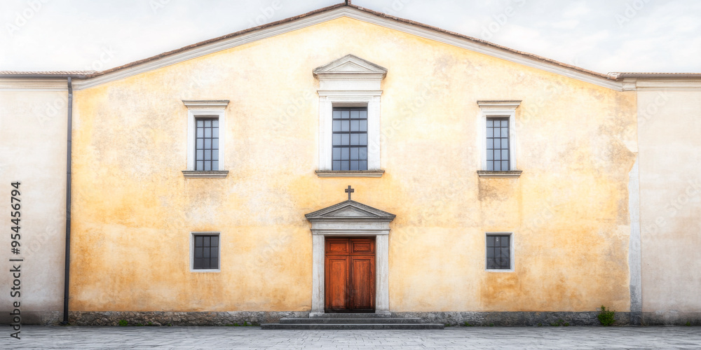 A church facade with natural day lighting A church facade with natural day lighting