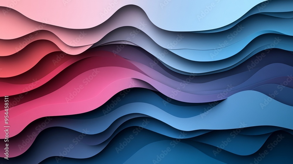 Abstract Blue and Pink Wavy Paper Background Abstract Blue and Pink Wavy Paper Background