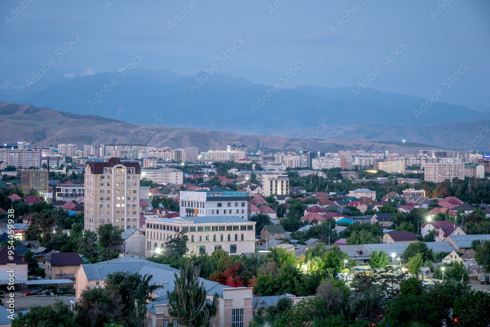 scenic views of bishkek city skyline and mountains in kyrgyzstan scenic views of bishkek city skyline and mountains in kyrgyzstan