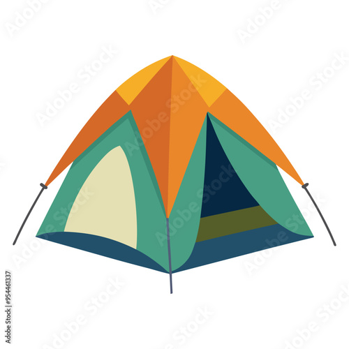 Illustration of Ultralight tent Isolated on white