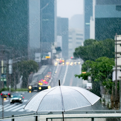 Rainy day with an umbrella
