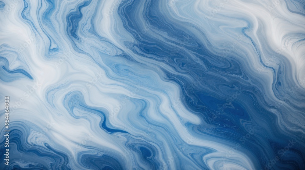 Flowing river of blues and whites in marbled natural patterns Flowing river of blues and whites in marbled natural patterns