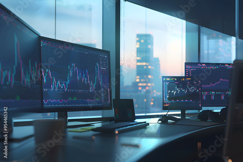 Obraz na płótnie 株価チャート。マーケットデータ