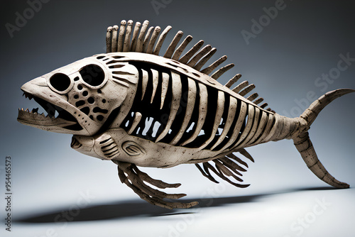 Papier mache fish skeleton ...