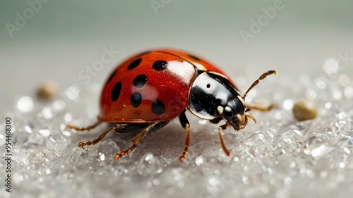 Red ladybug bundle on clear background 