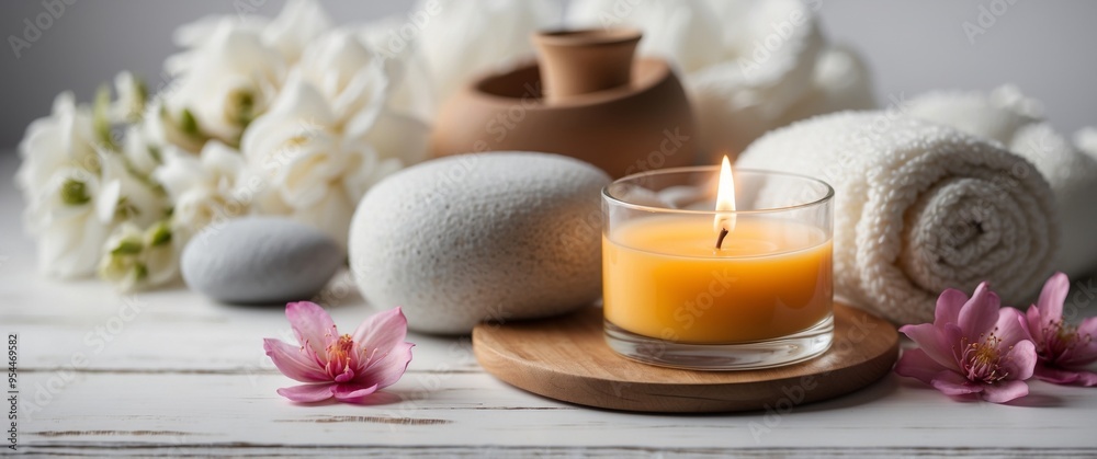 spa composition on white wooden background. spa composition on white wooden background.