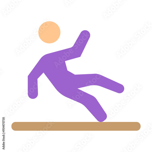 Slippery Floor Vector Flat Icon Design