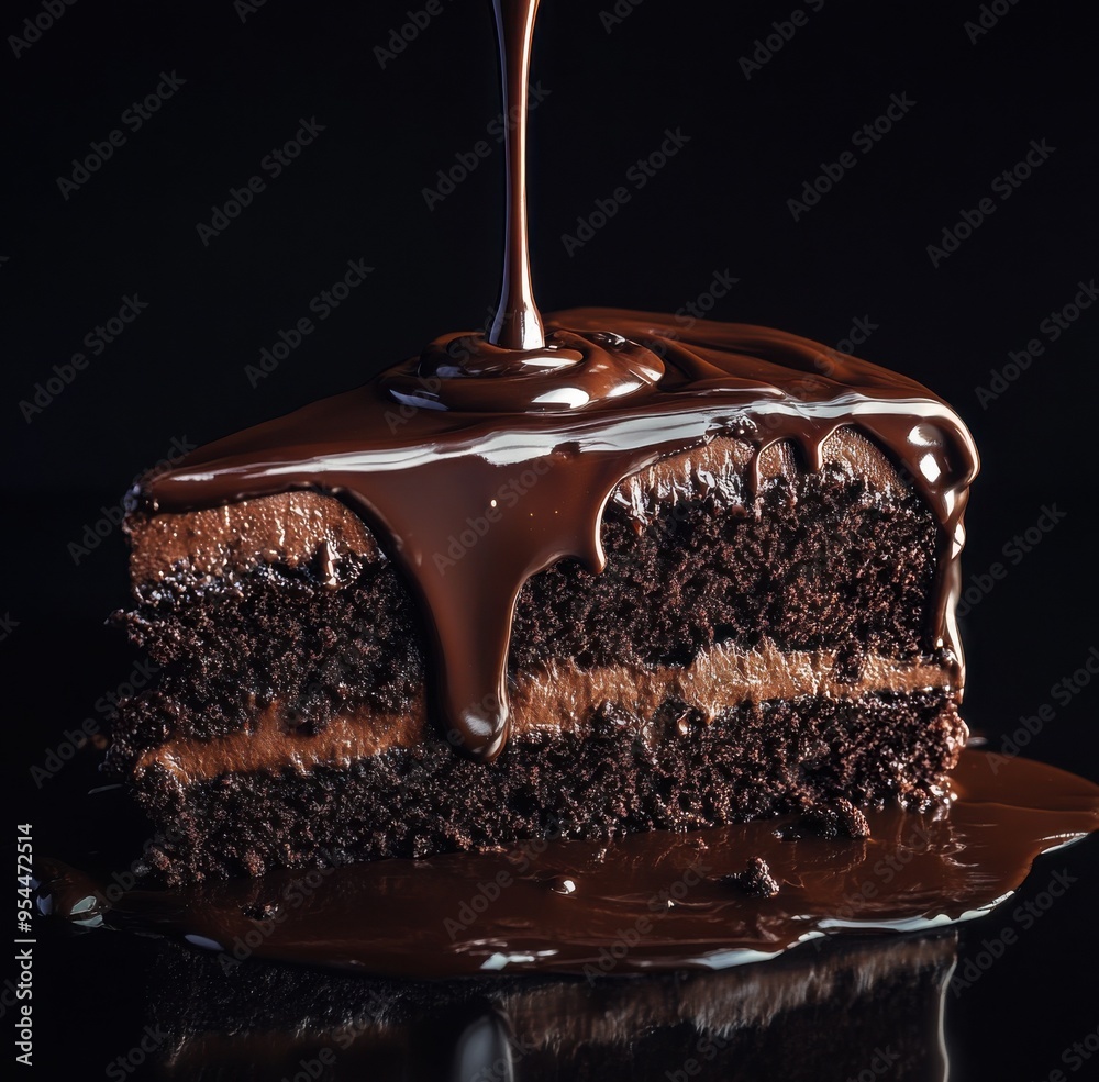 Obraz premium chocolate cake on a dark background