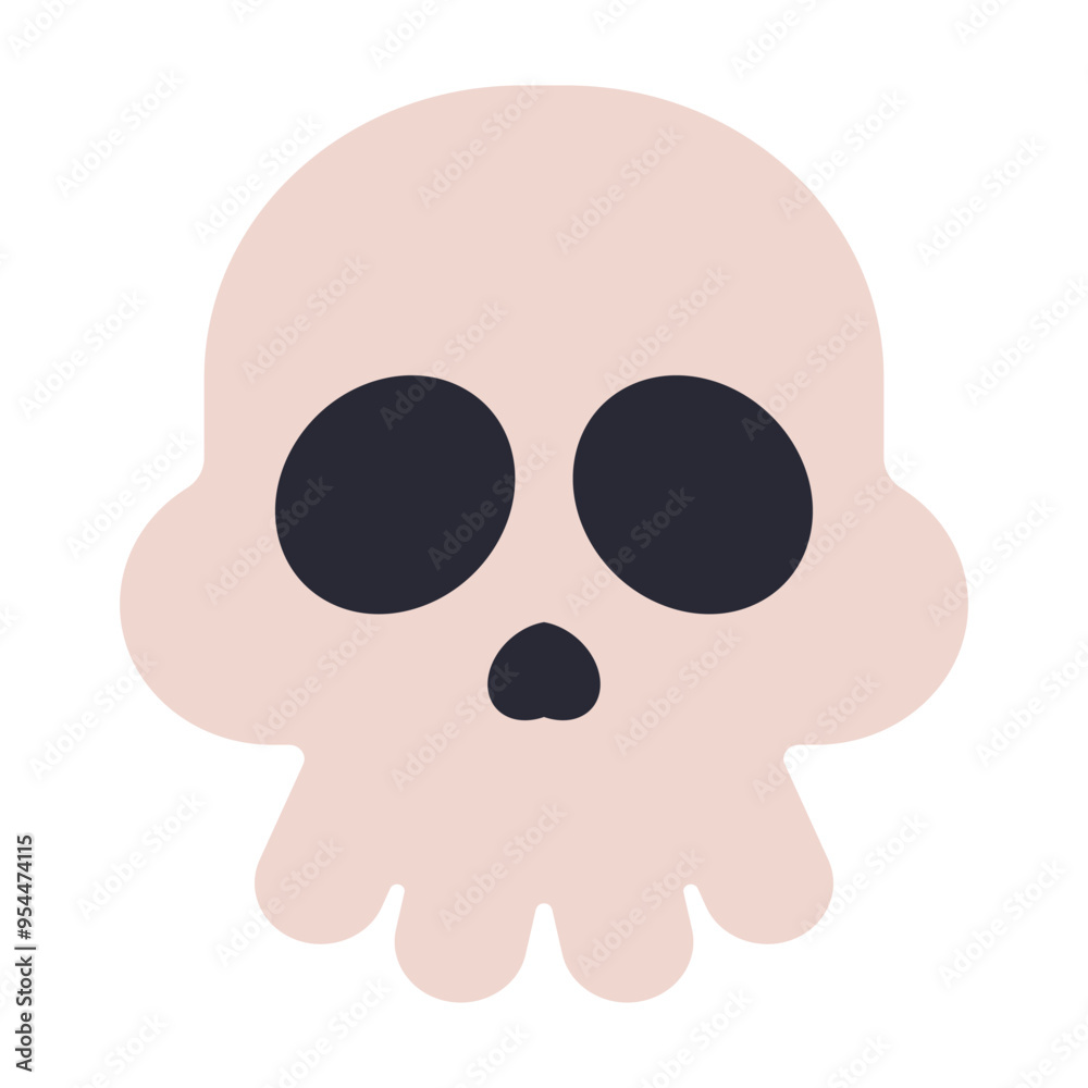Halloween cute skull vector cartoon icon isolated on a white background. Halloween cute skull vector cartoon icon isolated on a white background.