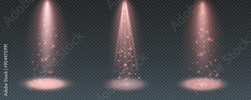 The vector set of light includes a light source, studio lighting, walls, and a PNG. It also includes spotlight lighting and a spotlight PNG. Finally, it includes light beams and a light effect.