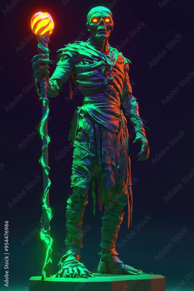 Mummy with glowing staff Mummy with glowing staff