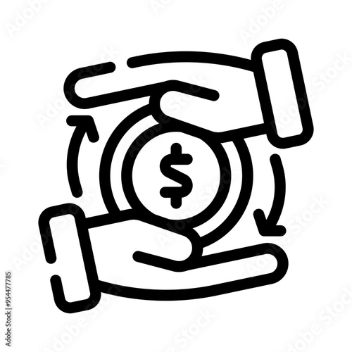 mutual funds line icon