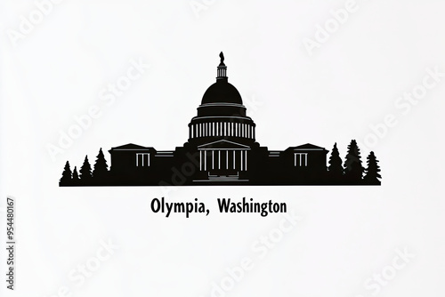 Silhouette of Olympia, Washington State Capitol Building