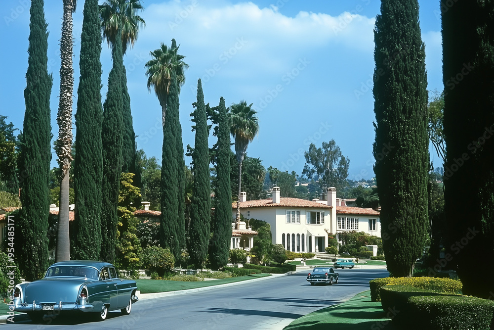 Fototapeta premium 1950s Beverly Hills Los Angeles California 