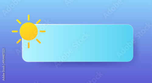 Sunny. Empty tile to place your content, weather forecast app or website. Summer, hot, warm, air, heat, drought, wind, temperature, precipitation, conditions, degrees Celsius, Fahrenheit