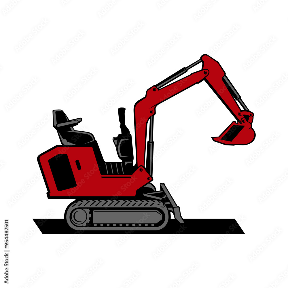 Mini Exavator , logo vector image . Mini Exavator , logo vector image .