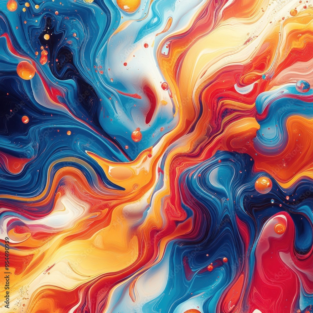 Abstract Swirling Colors with Circular Shapes Abstract Swirling Colors with Circular Shapes
