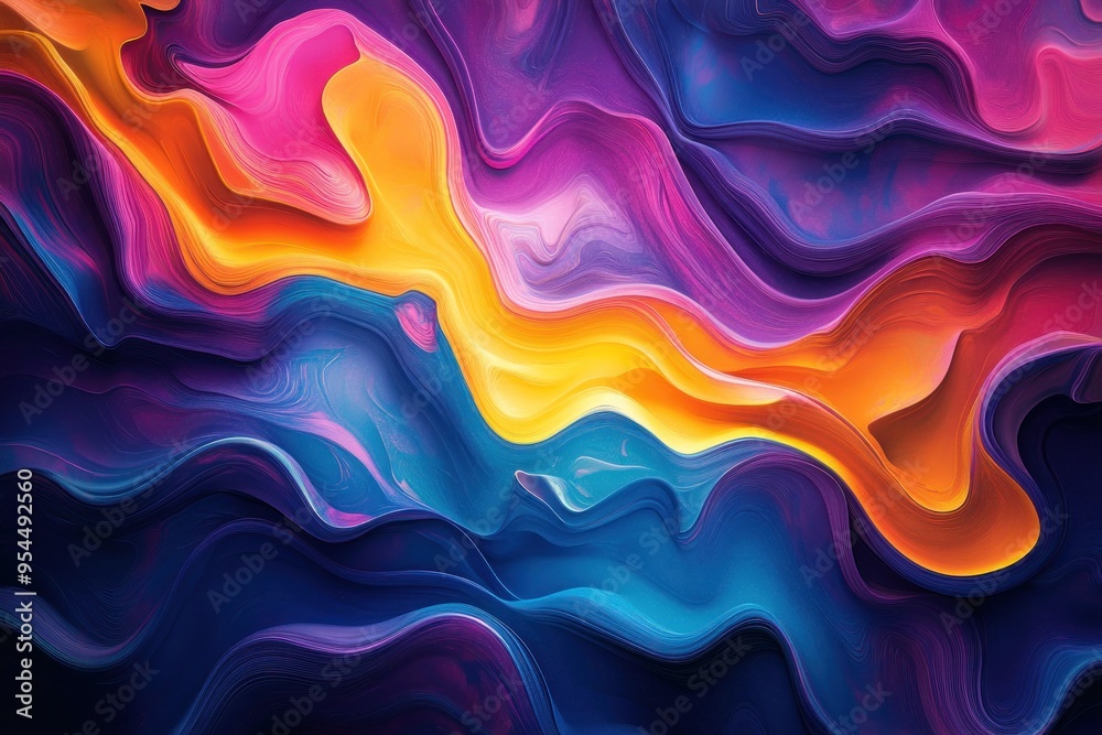 Abstract Swirling Waves of Vibrant Colors Abstract Swirling Waves of Vibrant Colors