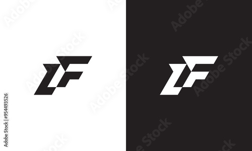 LF logo, monogram unique logo, black and white logo, premium elegant logo, letter LF Vector