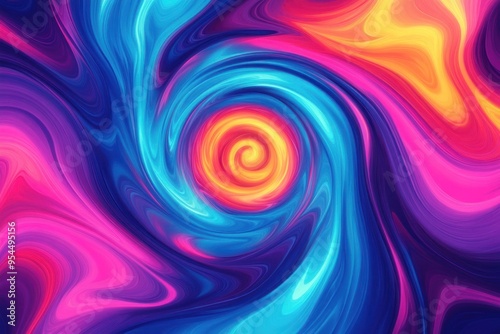 Abstract Swirling Pattern with Vibrant Colors and a Central Circle