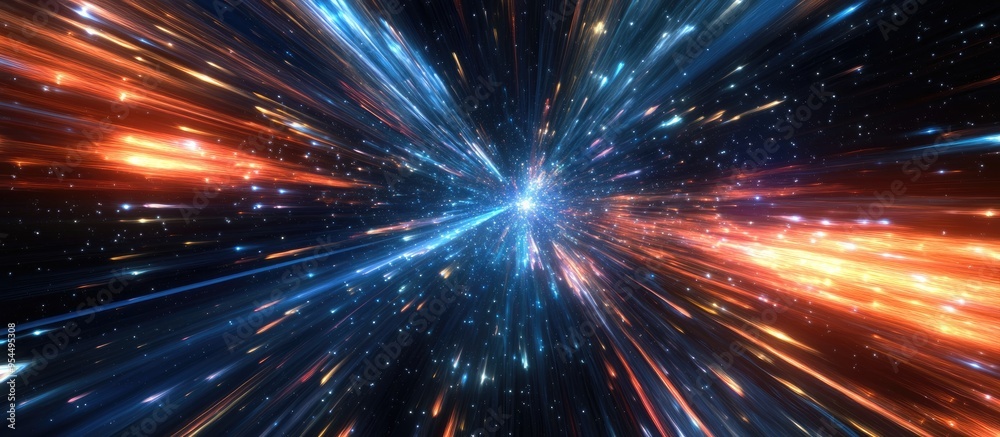 Space travelling the speed of light in 3D cartoon rendering Space travelling the speed of light in 3D cartoon rendering