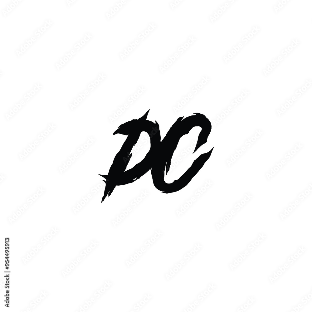Fototapeta premium DC monogram logo design letter text name symbol monochrome logotype alphabet character simple logo