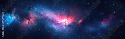 Beautiful galaxy in deep space featuring a 3D cartoon rendering Cosmic wallpaper