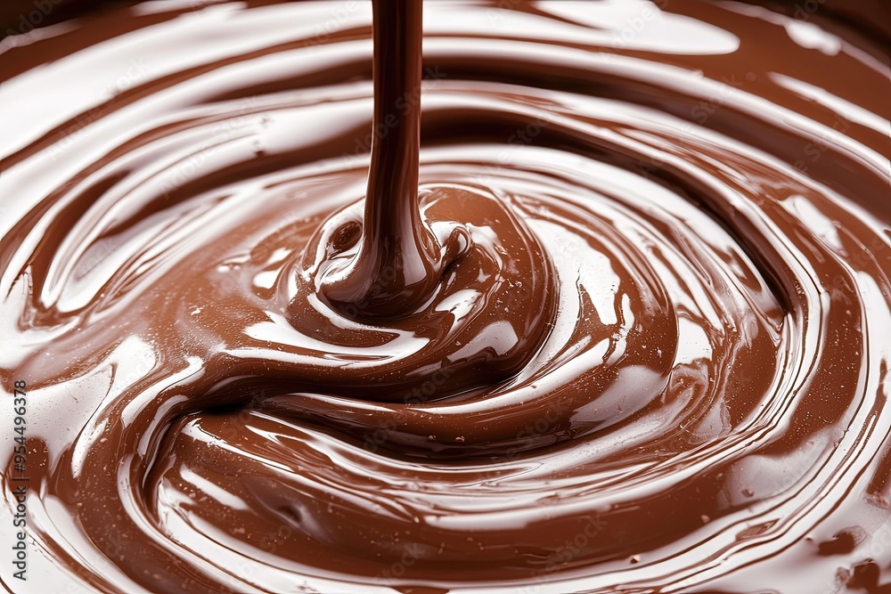 Smooth and rich chocolate flowing in a luscious swirl, perfect for desserts and gourmet recipes. Smooth and rich chocolate flowing in a luscious swirl, perfect for desserts and gourmet recipes.