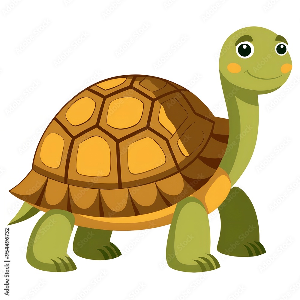 Obraz premium Tortoise cartoon illustration isolated on white background