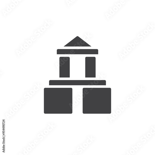 Toy blocks stacked vector icon