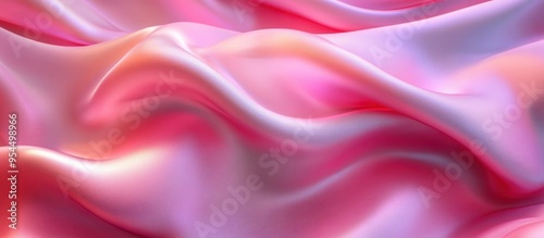 Luxurious Pink and Purple Satin Fabric with Soft Waves and Shimmering Highlights