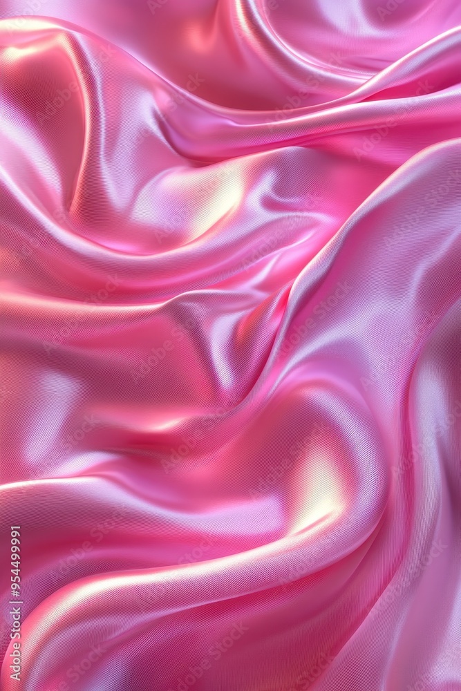 Fototapeta premium Luxurious Pink Satin Fabric with Smooth and Shiny Texture, Perfect for Fashion and Design Backgrounds