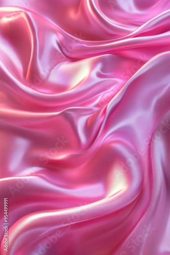 Luxurious Pink Satin Fabric with Smooth and Shiny Texture, Perfect for Fashion and Design Backgrounds