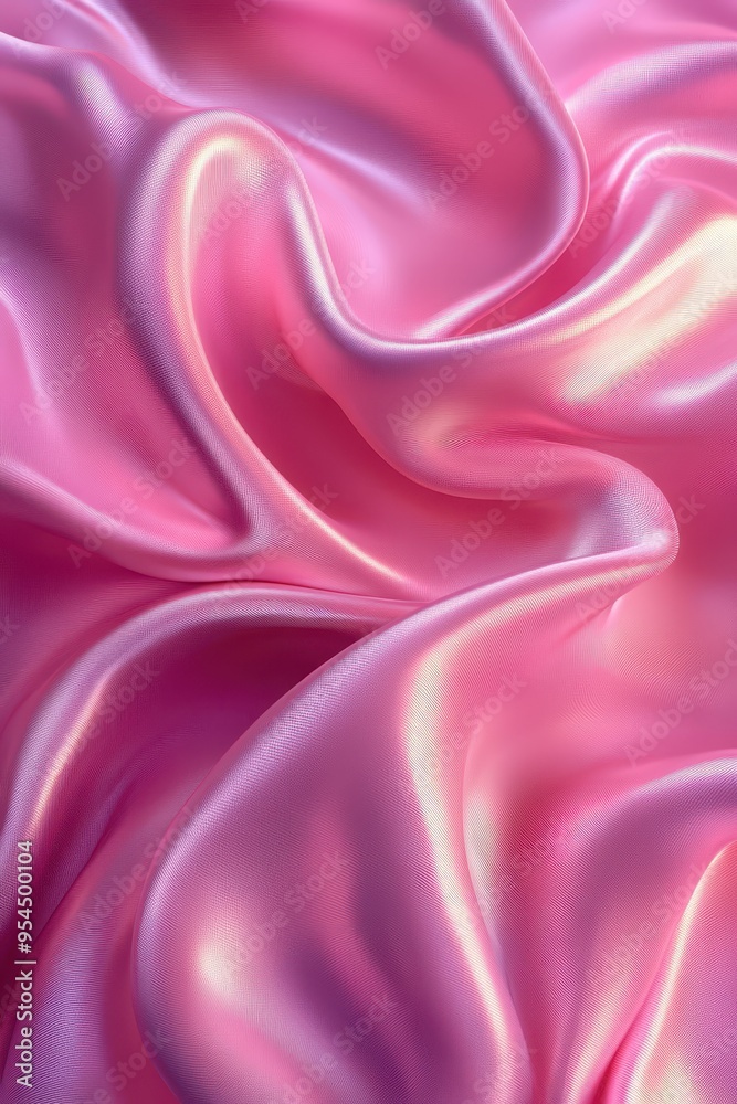 Obraz premium Luxurious Pink Satin Fabric with Elegant Folds and Shiny Texture