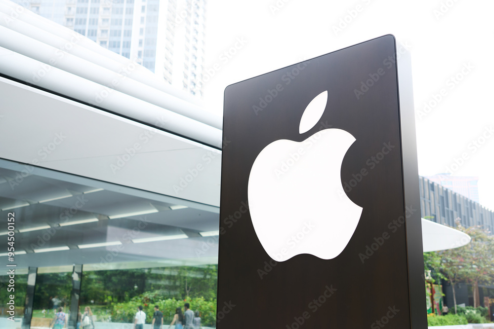 Kuala Lumpur, Malaysia - July 11, 2024: The iconic apple logo is ...