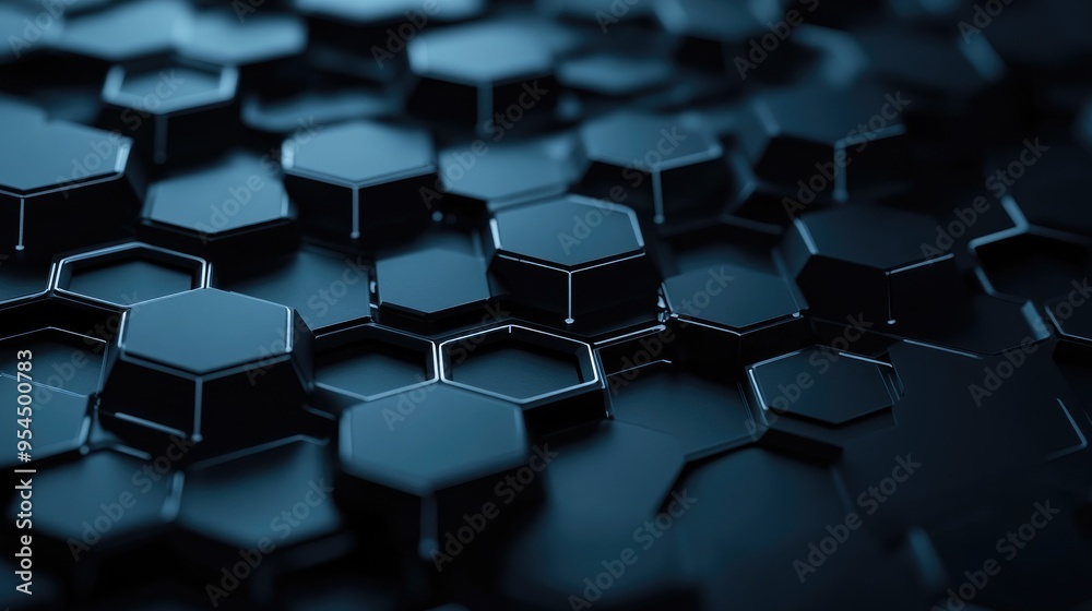 Dark hexagonal platforms interconnected in a background 3D rendering Digital computer illustration Dark hexagonal platforms interconnected in a background 3D rendering Digital computer illustration