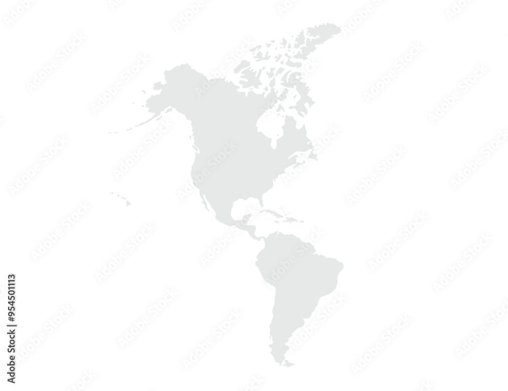 Obraz premium Map of America with isolated countries.United States, Canada ,Mexico. Grayscale style. States and geographical borders, political map vector illustration,Cities.