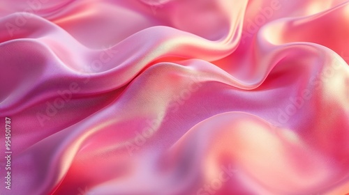 Luxurious Pink Silk Fabric with Soft Waves and Elegant Texture for Fashion and Interior Design