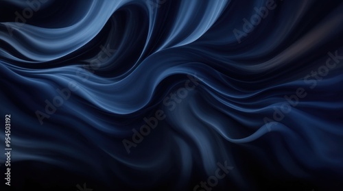 Soothing blue waves create abstract fabric flow resembling gentle waves  photo