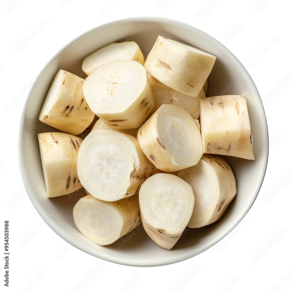 Sliced turnip filled in bowl on isolated transparent background Sliced turnip filled in bowl on isolated transparent background