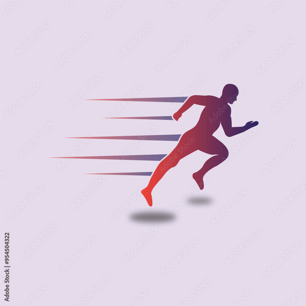 Obraz premium A Man Running logo Design , Vector Design