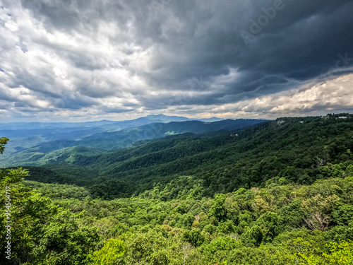 blowing rock overlook viewing area off blue ridge parkway scenery photo